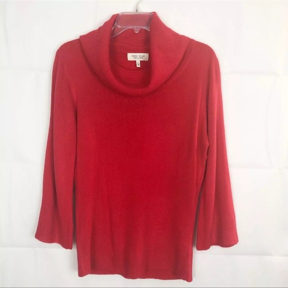 Sherry Taylor Cowl Neck Bell Sleeves Red Sweater Size 2XL EUC - Picture 2 of 8